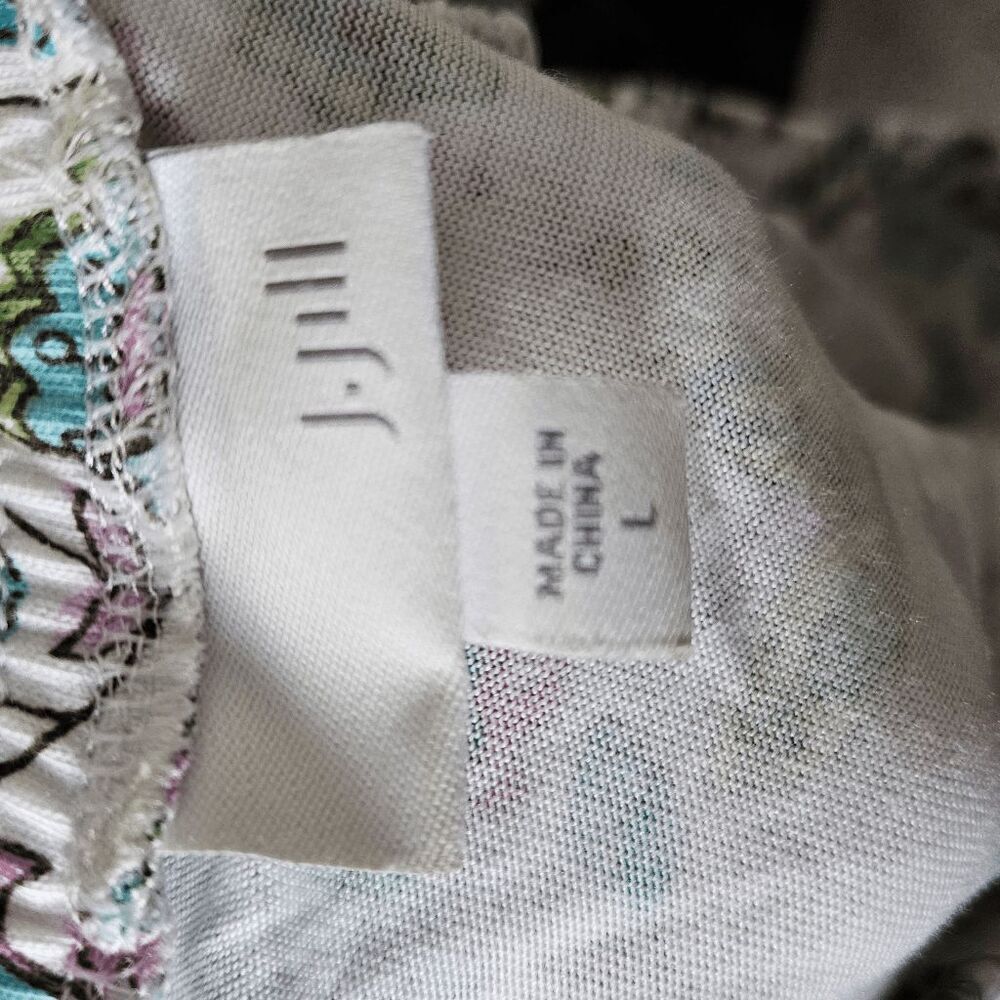 J. Jill White Paisley Floral Pull On Drawstring Skirt Women's Cotton Modal Multi - Picture 4 of 4